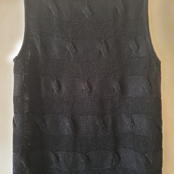 Talbots Linen Cable Knit Boat Neck Sleeveless Top - Picture 7 of 10